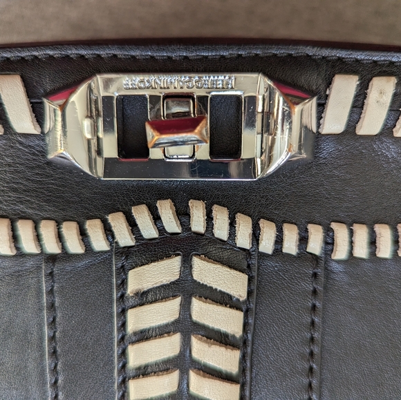 Rebecca Minkoff Whipstitch Black White Leather Purse - Picture 4 of 14